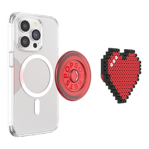 8 Bit Heart PopGrip for MagSafe, PopSockets