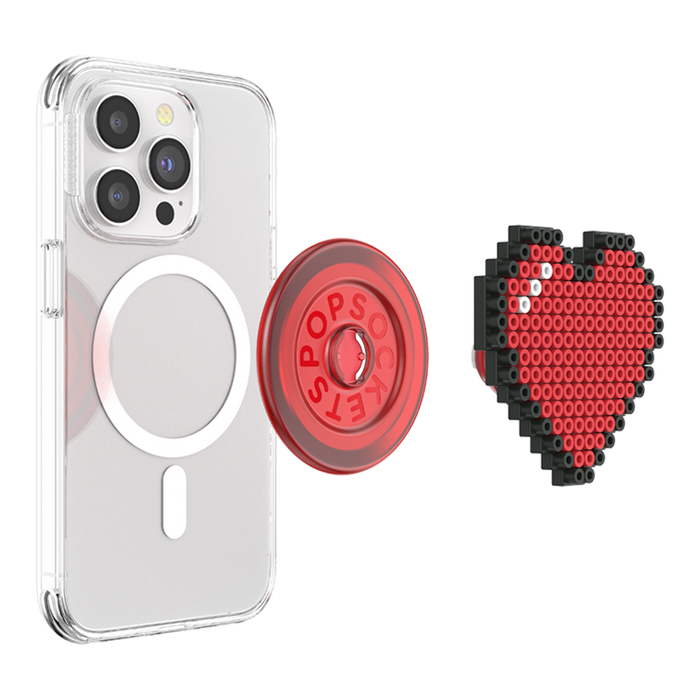 8 Bit Heart PopGrip for MagSafe, PopSockets