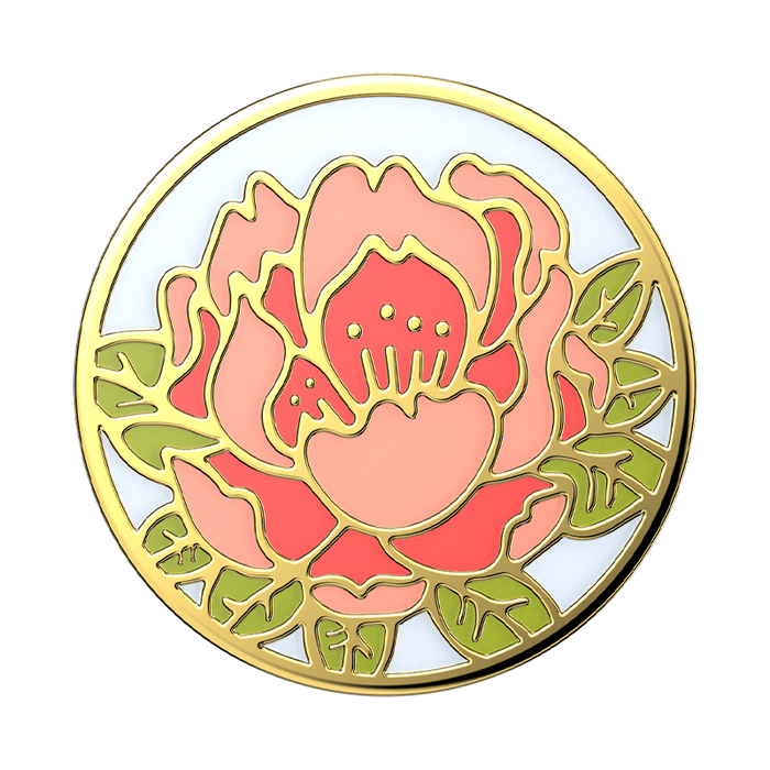 Blooming Peony Polished Enamel PopGrip, PopSockets