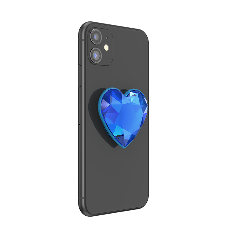 Blue Crystal Heart PopGrip